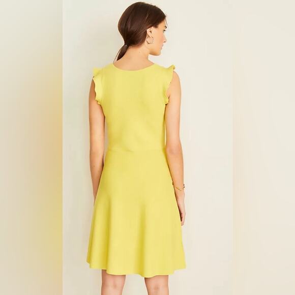 Ann Taylor Ruffle Sleeve Flare Sweater Dress - Picture 6 of 8